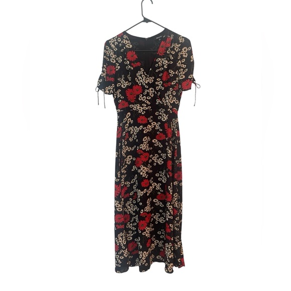 Madewell Peekaboo sleeve midi hillside Daises faux wrap floral flattering dress - Picture 2 of 11
